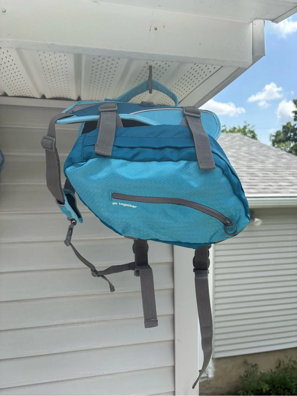 Kurgo Baxter Dog Backpack in Coastal Blue M/L